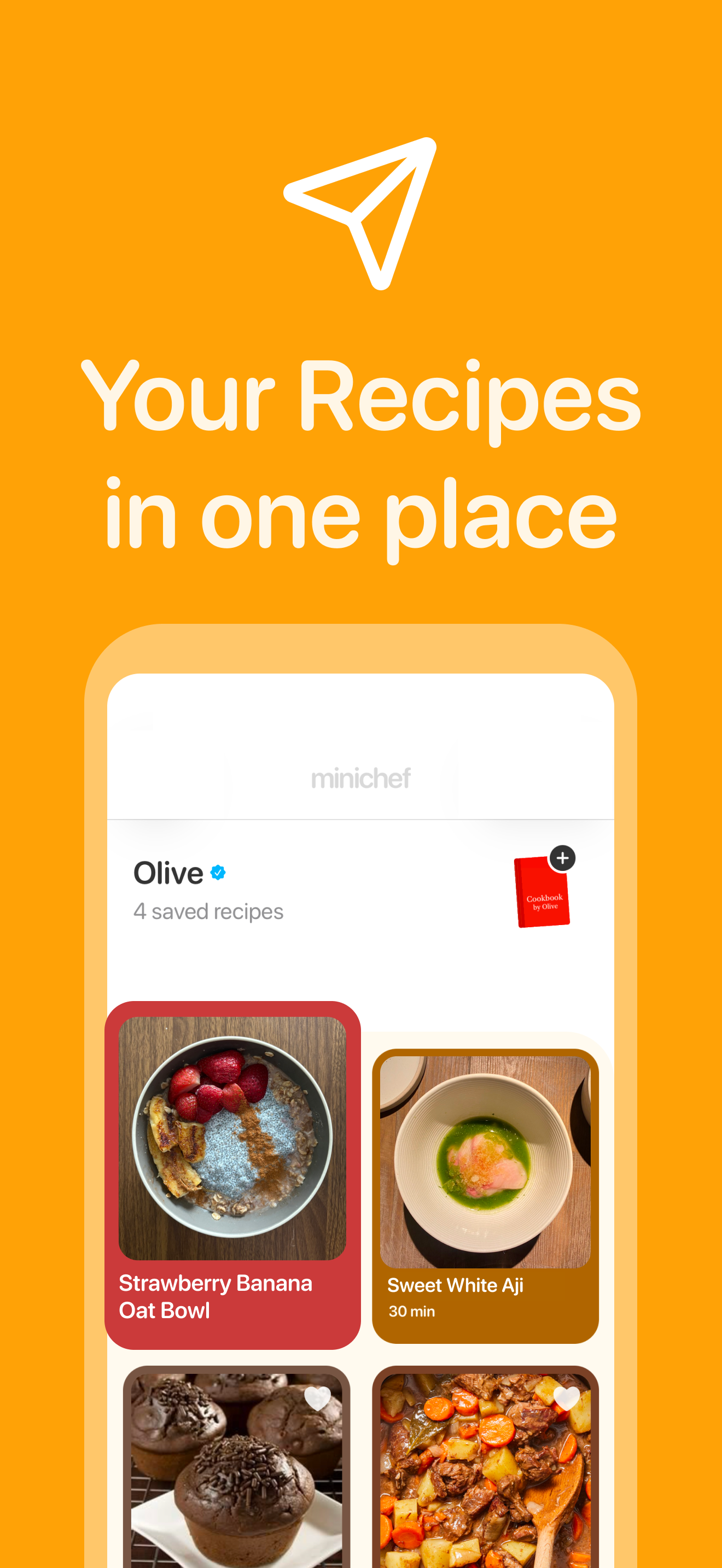 Organized recipe library screenshot